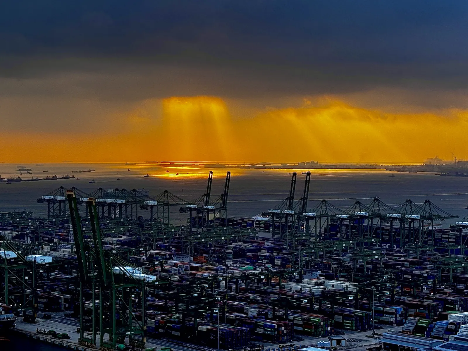 Container cranes at Pasir Panjang Container Terminal, Singapore